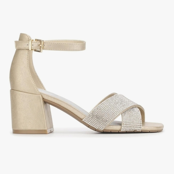 Reaction Kenneth Cole Women Mix X-Band Ankle Strap Sandal Size US 8.5M *Read - Picture 1 of 16